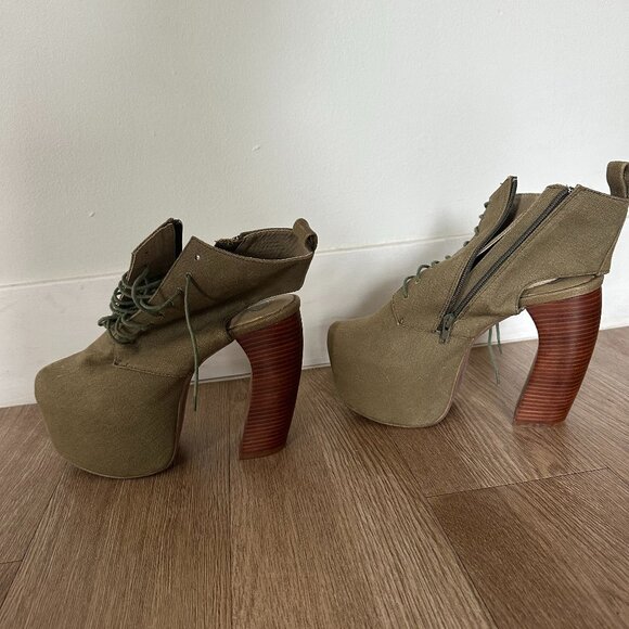 Jeffrey Campbell Lana Boots – Army Green, Size 9 - Picture 1 of 2